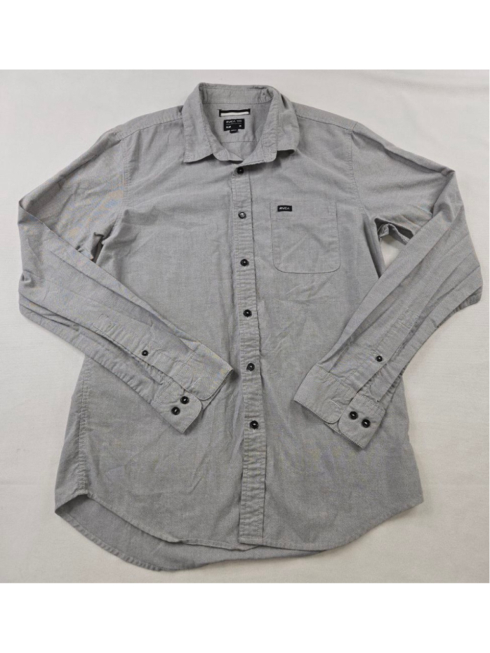 RVCA | Gray | Mens | Long Sleeve | Button Up | Size Medium Slim